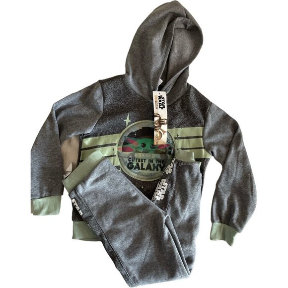 STAR WARS Big Boys' Hoodie and Pants Set Size 7 Grey/Green - Picture 12 of 12